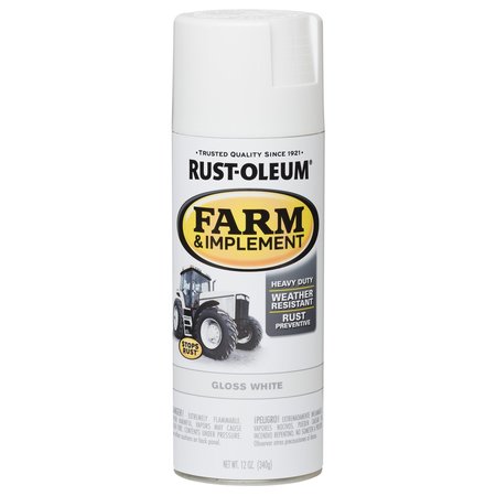 RUST-OLEUM Farm & Implement Paint, Gloss, White, 1 gal 280132